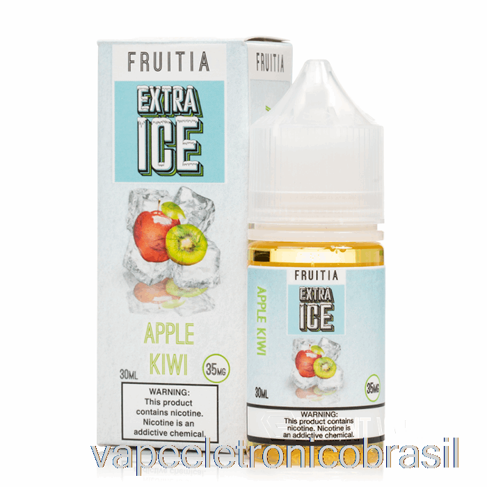 Vape Recarregável Maçã Kiwi - Gelo Extra - Sais De Frutas - 30ml 35mg